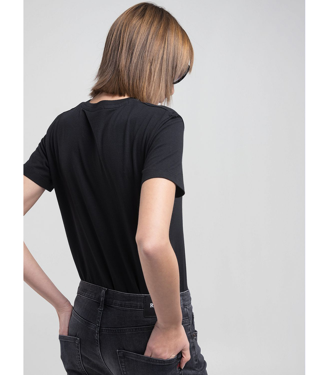 レギュラーフィットRロゴ ベーシックジャージーTシャツ 詳細画像 ブラック 5